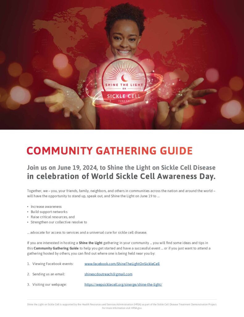 Shine The Light on Sickle Cell Community Gathering Guide 2024