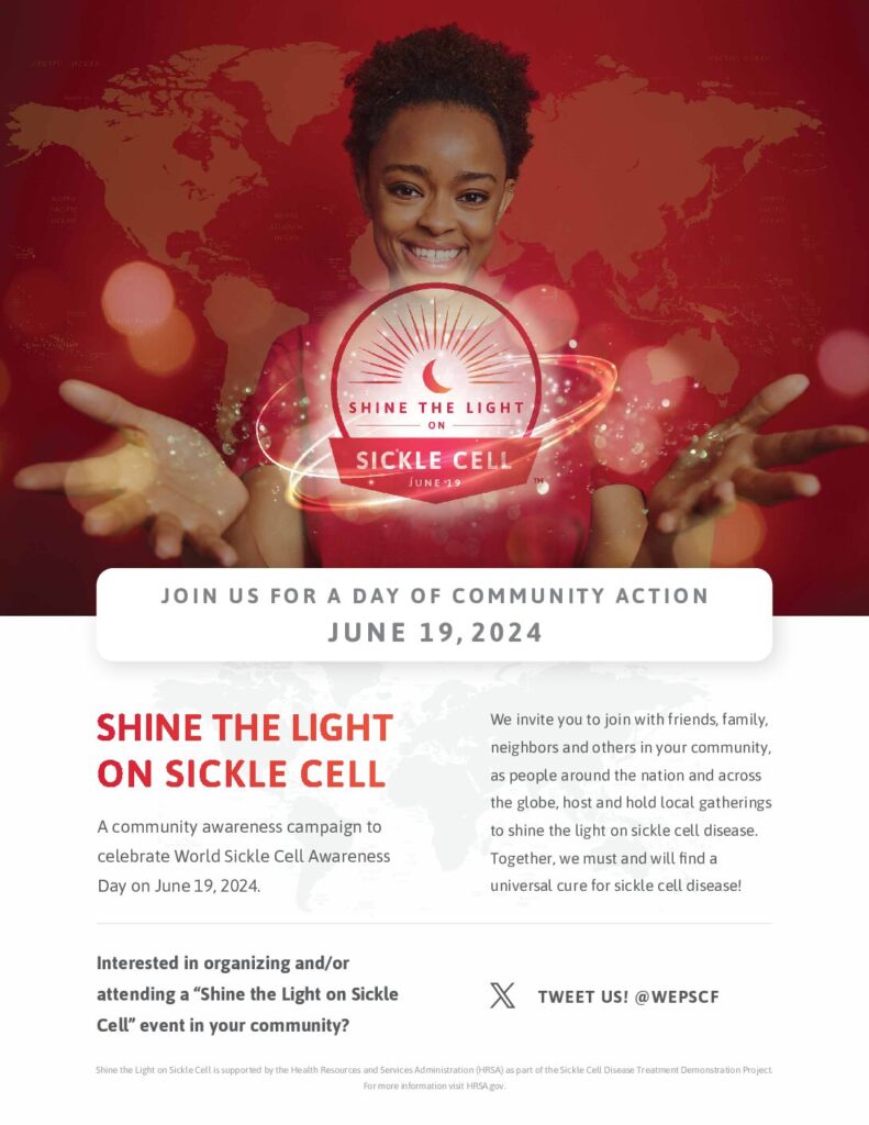 Shine The Light on Sickle Cell Event Flier 2024