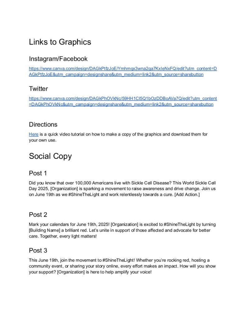 Shine The Light 2025 Social Media Toolkit